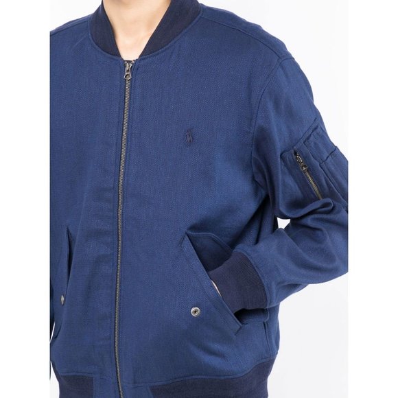 NWT $398 POLO RALPH LAUREN Men's M L Stretch Linen modern flight Bomber Jacket - Picture 12 of 12